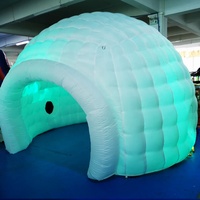Tente gonflable en forme de coquille, tente gonflable pour événements de fête, design personnalisé, résistante au feu, éclairage Oxford, publicité LED