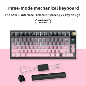 DB oyun K79 özelleştirilmiş tri-mode mekanik klavye 104-Key yüksek değerli kablosuz masaüstü klavye mavi anahtarları PC uyumlu - Product Image 6