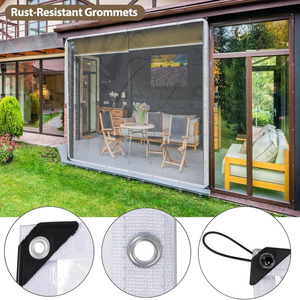Bâche en PVC vinyle transparente résistante, imperméable et anti-UV <span class=keywords><strong>pour</strong></span> terrasse - Product Image 4