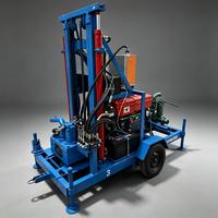 Foreuse de puits d'eau LIYO LY150, 22 CV, diesel, hydraulique, portable, machine de forage de 200 m, type remorque, pour l'eau domestique