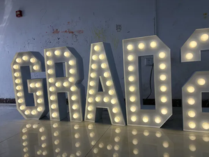 맞춤형 대형 LED 전구 램프 영어 글자 창의적인 웨딩 워드 디자인 광고 방향표 DC/AC 전원 공급 - Product Image 6