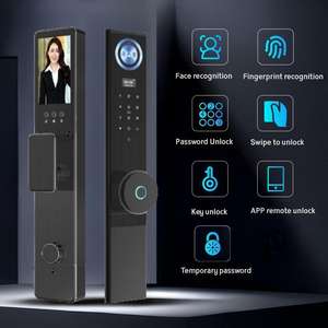 Serrure de porte intelligente Tuya avec caméra, reconnaissance faciale, serrure de porte intelligente biométrique avec logiciel et SDK gratuits de Silver Hotel Lock - Product Image 1