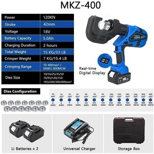 เครื่องตัดท่อไฮดรอลิก 18V แบตเตอรี่ 5000mAh สำหรับตัดท่อเหล็ก พร้อมหัวตัด 11 12 ขนาด รุ่น EZ 400 - Product Image 3