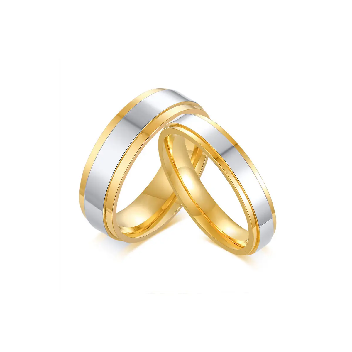Großhandel benutzer definierte Mädchen Paar Fingerring Set Männer Verlobung Edelstahl Frauen Hochzeit für Männer feine Mode Schmuck Ringe