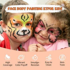 Kit de Pintura Facial de 12 Colores Degradados Lavables, Kit de Pintura Facial de Arcoíris para Niños - Product Image 3