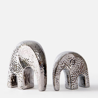 Design moderne décoration de maison forme d'animal nordique luxe or argent galvanoplastie céramique bureau décoration de maison