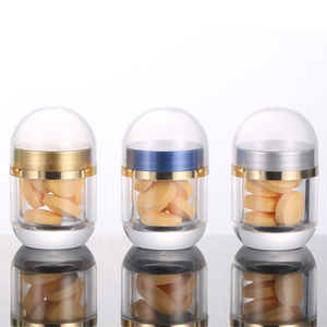 Nuevo diseño acrílico lujo bala forma píldora cápsula botella pequeña vitamina cápsula forma botella sin regordete - Product Image 1