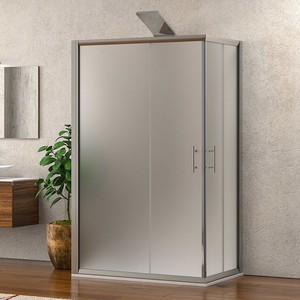 Kamalu KF1000 moderna cabina doccia rettangolare a 3 lati 70x150x70 doppia apertura scorrevole 8mm in alluminio opaco per bagni - Product Image 2