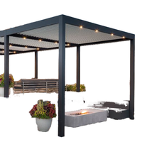 Auvent de terrasse et de jardin à toit à persiennes, structure en acier inoxydable thermolaqué, solution de brise-soleil de style aluminium pour balcon