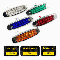 Módulo JHS Luces para Camiones, Luz de Posición Lateral Cromada con 12 LED, para Camión, Remolque, Autobús, Camioneta, RV