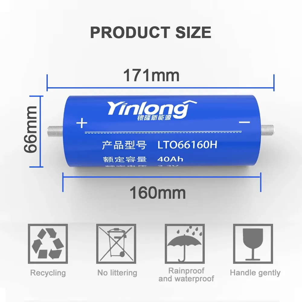 Yinlong Distributeur Originele Kwaliteit Een 66160 40ah 45ah 2.3V Yinlong Lithiumbatterij Voor Zonnestelsel Auto Audio En Pv Plant