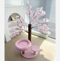 Aimigou Arbre à chat durable en bois de cerisier fait main, avec corde en sisal, pot en plastique de 68 cm, griffoir pour griffes, arbres artificiels, Chine