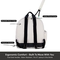 Sac de tennis pour femme - Matériau PU - Contient 2 raquettes - Poche pour ordinateur portable - Poche pour téléphone |   Sac à dos pour tennis/padel/pickleball |   Court de sport
