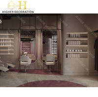 Salon de beauté moderne, design 3D personnalisé, bureau d'accueil de luxe rose pour salon de beauté, mobilier de salon de beauté pour la décoration de salon de beauté
