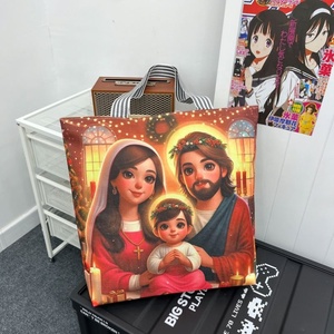 Bolsa de Mano de Moda Europea y Americana para Mujer, Diseño de Jesús y María, Nailon, Gran Capacidad, Bolsa de Tela - Product Image 1