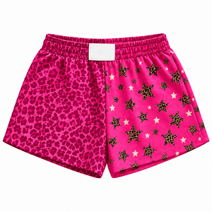 High Quality Custom Leopard <strong>Women</strong> <strong>Beach</strong> <strong>Shorts</strong> Color Matching Elastic Waistband Printing Check Pattern Smile Deerlet for Lady - Product Image 3