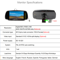 Monitor AHD Digital de 12V para Auto, Pantalla LCD de 7 Pulgadas para RV y Camioneta de Carga
