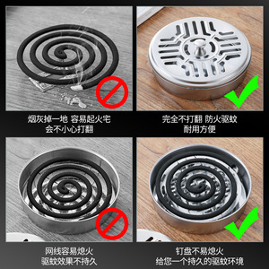 Stainless Steel Mosquito Coil <b>Holder</b> With Lid For Outdoor Use Eco Friendly Insect Repellent Box - Product Image 4