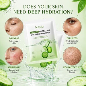 Masque hydratant et nourrissant au concombre, masque en feuille hydratant en profondeur, rafraîchissant et apaisant pour les peaux sèches et sensibles, OEM - Product Image 2