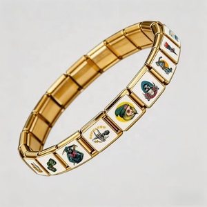 Bracelet à breloques italien style tatouage vintage, motifs audacieux d'art tatoué et de crânes, bijoux punk branchés pour hommes et femmes, vente en gros - Product Image 4