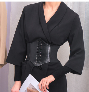 Nouvelle ceinture large noire punk en cuir PU pour femme, ceinture amincissante élastique taille haute, ceinture de robe féminine, cadeaux - Product Image 5