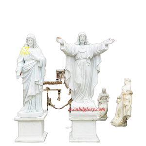 Estatua de Jesús Tallada a Mano en Mármol, Estilo Moderno y Tradicional, Gran Escultura para Decoración Navideña de Iglesias, Jardines y Dormitorios, Garantía de 1 Año - Product Image 3