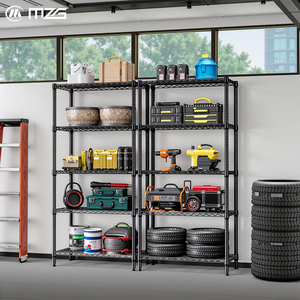 MZG Wholesale Tool Free Assembly Home Storage Standing Slim 5 Tier Metal Wire Shelving Unit Organizer - Product Image 3
