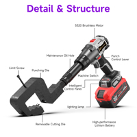 Pistolet perforateur portable de type C alimenté au lithium avec lames interchangeables, coupe-trou intelligent haute efficacité pour tuyaux galvanisés