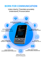 Traducteur Vocal Intelligent IA T13 160 Langues, Traduction en Ligne Photo Portable Temps Réel ChatGPT pour Voyage