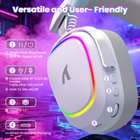 Auriculares Inalámbricos Attack Shark G800 BT 2.4G de Triple Modo con Iluminación RGB para Juegos de Computadora