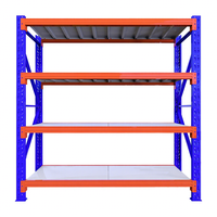 Plateforme de rayonnage d'entrepôt, rayonnages industriels, étagère à chaussures avec 4 étagères en tissu et plateau en bois