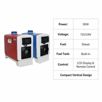 Hız Verimliliği Artıran Dikey Hepsi Bir Arada 5KW Dizel Isıtıcı 12V 24V 220V Üçü Bir Arada Güç Kaynağı Benzersiz Düşük Yakıt Tüketimi Kamyon Karavan Van Tekne için