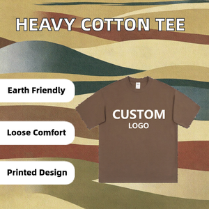 T-shirt décontracté surdimensionné en tricot uni polyester/coton lourd 280g OEM ODM pour hommes et femmes - Product Image 2