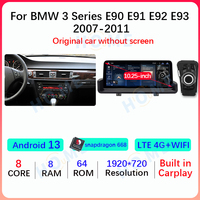 Qualcomm 668 Android 13 Carplay Auto GPS Navigation pour BMW série 3 E90 E91 E92 E93 2007-2011 lecteur vidéo multimédia de voiture BT