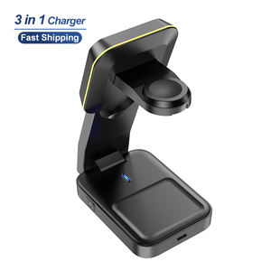 Cargador Inalámbrico Schitec de 15W Máx. con Luz LED Suave y Control, Estación de Carga Inalámbrica Flexible 3 en 1 para iPhone, Airpods e iWatch - Product Image 4