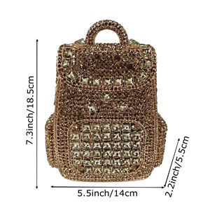 Sac à dos chic pour femme, pochette à strass, sac de soirée de luxe en cristal, sac à main pour mariage, cocktail, bal de promo avec bandoulière chaîne - Product Image 2
