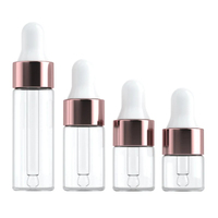 Botol Pipet Kaca Kosmetik Mini Kosong Custom Print 1ml 2ml 3ml 5ml, Botol Tetes Kaca untuk Maskara dan Obat Tetes Mata