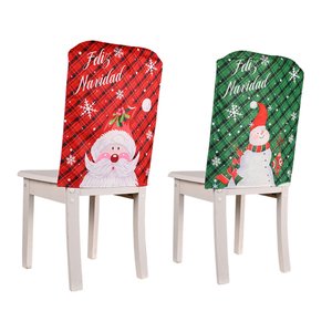 HB-294 <span class=keywords><strong>Feliz</strong></span> <span class=keywords><strong>Navidad</strong></span> verde rosso Plaid fiocco di neve copertura della sedia di <span class=keywords><strong>natale</strong></span> - Product Image 6