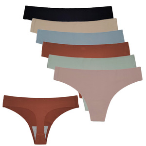 Tanga sin costuras para mujer, pantalones brasileños transpirables de <span class=keywords><strong>alta</strong></span> elasticidad, lencería fina de seda helada, bragas de <span class=keywords><strong>bikini</strong></span> de cintura baja - Product Image 6