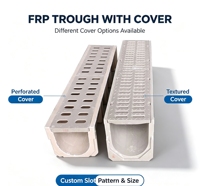 Caniveau de drainage municipal en PRV/GRP, caniveau de drainage en fibre de verre sur mesure pour la drainage des eaux pluviales des routes et des parkings