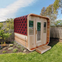 Pabrik Sauna langsung kubus cedar merah sauna luar ruangan, pengendali WIFI bawaan, speaker Bluetooth