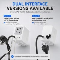 Lampu Panas UVB Reptil Black Hole, Peralatan Pencahayaan Bulat untuk Kadal, Kura-kura, Ular