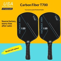 Ensemble de raquettes de pickleball T700 en fibre de carbone texturée mate pressée à froid, design ODM personnalisé pour padel