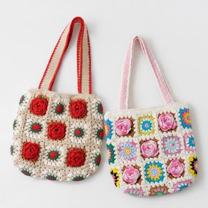 Handmade Crocheted Shoulderbag for Women Camellia Series Grandmother <b>Bag</b> Double-deck Fashionable <b>Accessory</b> Handbag - Product Image 1
