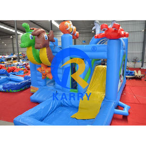 Castillo Inflable Comercial de PVC con Tobogán y Piscina, Diseño de Mundo Submarino Azul, Precio de Fábrica - Product Image 3