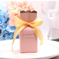Boîte cadeau personnalisée en forme de bonbon avec feuille d'or, vente en gros, pour mariage, remerciement, emballage de bonbons, boîte en papier avec ruban
