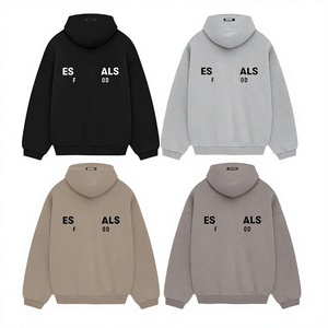 เสื้อฮู้ดดี้ถักโครเชต์บุผ้าฝ้าย 100% สไตล์วินเทจลำลองสำหรับฤดูใบไม้ร่วง  ตกแต่งสีตัดกันที่ด้านหลัง  โลโก้ขนาดใหญ่  ป้ายรีดติด  พิมพ์ลาย - Product Image 3