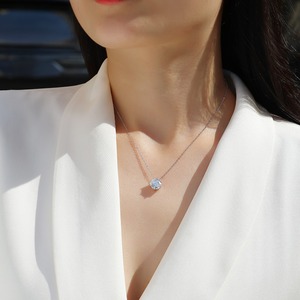 Zanlong 13176 1CT/2ct/3ct <span class=keywords><strong>6</strong></span> <span class=keywords><strong>prong</strong></span> moissanite kim cương mặt dây chuyền 925 Bạc D màu vvs rõ ràng 18K trắng mạ vàng Vòng cổ - Product Image 2