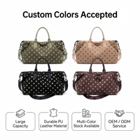 Sac de voyage en cuir PU à pois pour femme, grande capacité, style rétro, sac de sport, sac de week-end, sac à main, couleurs personnalisables