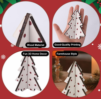 Décorations de table en bois en forme de sapin de Noël, écologiques et recyclables, lot de 3, prix de gros usine pour la maison - Vente chaude